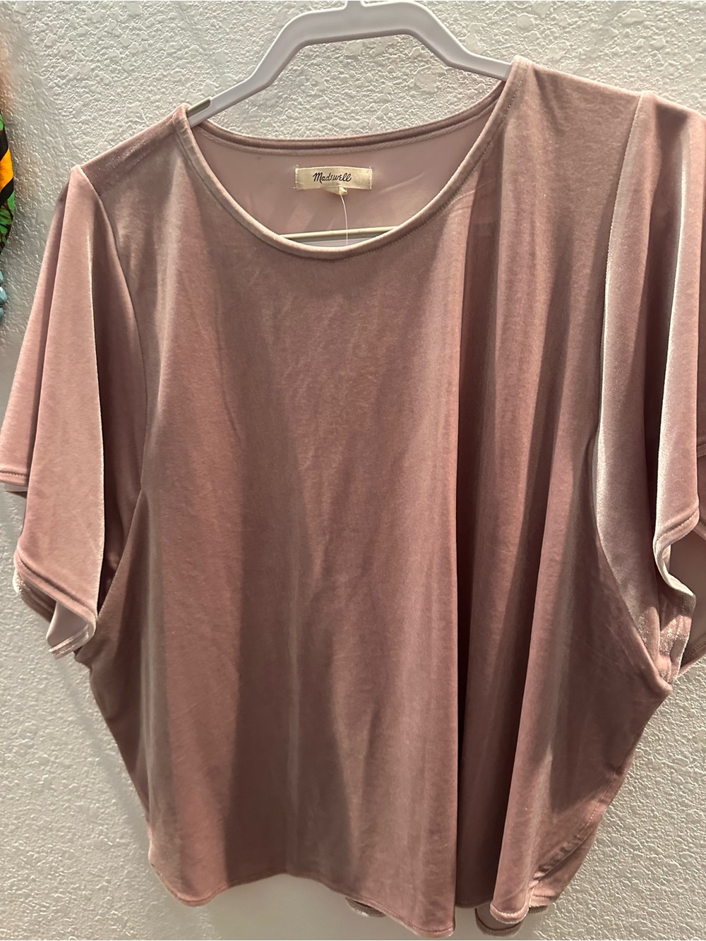 Madewell Dusty Rose Short Sleeve Velvet Tee